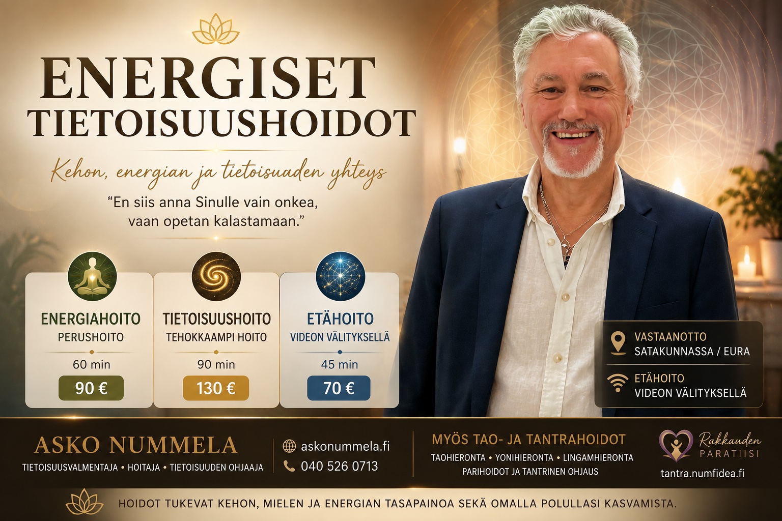 Askolta tilattavissa myös energiahoitoja, jopa etänä! Helppo tapa tutustua energioihin.